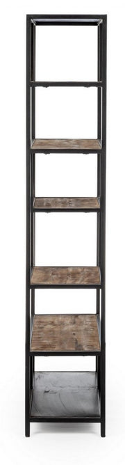 Librería de metal de estilo industrial con 6 estantes cm 84x35x188h