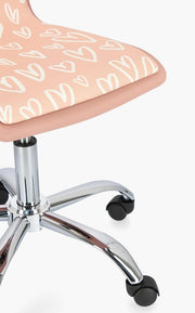 Silla de oficina Young Hearts polipiel acero 42,5 x 40 x 87 cm