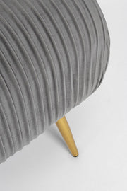 Banco de 2 plazas de terciopelo gris Selena