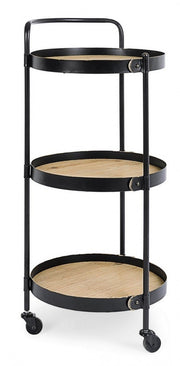 Carrito Jerrod vintage de 3 estantes