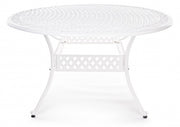 Mesa de jardín ovalada aluminio blanco 148x201 cm Ivrea