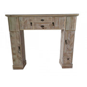 Marco de chimenea falsa con cajones y habitaciones 120x23x100 cm