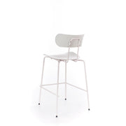 Taburete de polipropileno con asiento blanco