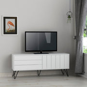Mueble para TV con Estructura y 2 Puertas Abatibles Blanco 57 cm de alto x 139 cm de ancho x 36 cm de profundidad