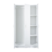 Armario multiusos 3 puertas blanco 90x45x170 cm