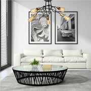 Sardala MDL3843 Lámpara de techo de 5 luces en metal tejido