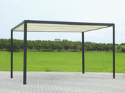 Gazebo Pérgola Aluminio Milwaukee Negro C/Hoja eléctrica eléctrica 3x3x2.5h m