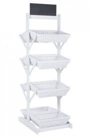 Darik expositor rústico 8 cestas mimbre blanco