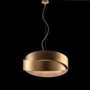 Araña de suspensión en hierro oro blanco dos luces 46x h22 cm