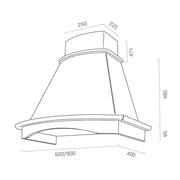 Campana de cocina rústica BELLA blanca con estructura de madera incrustación color tabaco 90 cm