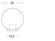 Lámpara de exterior de termoplástico con esfera opalina Ø 20cm negro