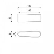 Mesa de centro moderna de piedra beige cm 123 x 60 xh 34