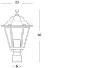 Lámpara de exterior de aluminio fundido con difusores de vidrio transparente negro