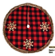 Cubre arboles de tela con lazos tartán rojo cm ø120