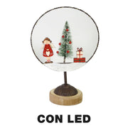 Decoración led metal árbol rojo cm20x11h30