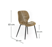 Silla en soft-touch 55cm x 45cm H. 83cm