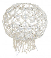 Farolillo estilo vintage realizado en macramé blanco 38h cm