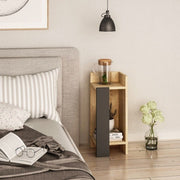 Mesa de centro de diseño Elos color roble panel antracita derecha 25x25x60h