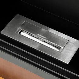 Bioetanol chimenea de bioetana desde el suelo Cambridge en madera marrón 110x37x H102 cm