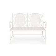 Banco biplaza plegable en acero blanco EMILY 115x60x h92 cm