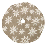 Cobertor de base en tejido beige árbol copo de nieve cm ø107h1