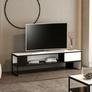 Mueble tv Concord blanco y negro 150x35xh.42 cm.