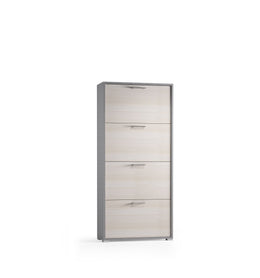 Pastel de zapatos de doble profundidad con 4 puertas de hasta 18 pares de telas/zapatos de alerce