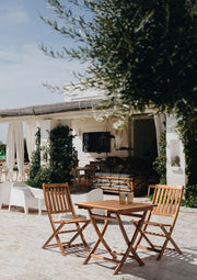 Mesa de exterior Noemi en madera de acacia plegable 70x70x h73 cm