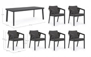 Conjunto mesa cordova antracita + 6 sillas