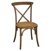 Silla cross wood asiento tejido apilable marrón cm50x50h46.5 - 88