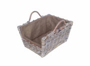 Cesta de leña cloe acampanada 2m con forro de yute cm52x38h26-36