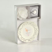 Vela platillo rosa júpiter eléboro&flores cm26x17h4,5 - 8 horas