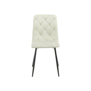 Silla Acolchada Beige con Costuras en Rombo 43x45x91 cm
