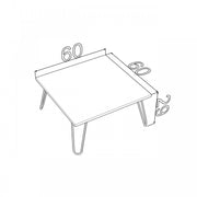 Mesa desayunador cama blanca con patas plegables 60 x 60 x 29 h cm