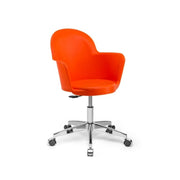 Sillón de oficina naranja con base cromada Gora cm 60x78xh.88
