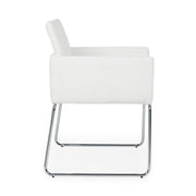 Silla con reposabrazos en símil piel Blanco SIXTY 60x54x h80.5 cm