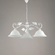 Lámpara colgante de hierro Plata Blanco tres luces 78x h34 cm