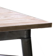 Mesa de bar de hierro Bristol con tapa de madera galvanizada