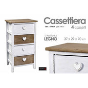 Dos cajones blancos de dos títulos 4 cajones 37 x 29 x 69 H CM