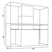 Campana extractora URBAN SPACE ISOLA de acero inoxidable bruñido 120x54 cm