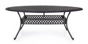 Mesa ovalada Ivrea en aluminio antracita 200x150 cms