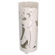 Paragüero de metal crema perro redondo cmø19h49