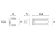 Empotrable abierto 12W Led 4000K línea máscara grafito