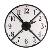 Reloj redondo de metal blanco y negro cmø62x5