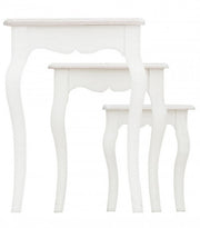 Conjunto clásico de 3 mesas de centro Clorine en madera