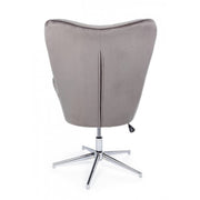 Sillón contemporáneo Farida en terciopelo gris