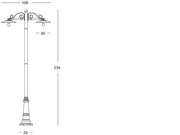 Lámpara de pie de aluminio fundido con portalámparas de porcelana E27 grafito