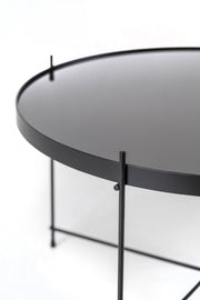 Mesa de cristal de metal negro cm 70 x 70 xh 40