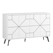 Mueble bajo 4 puertas Dune color blanco 123 x 35 x 77,4 cm