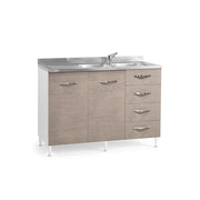 Fregadero de cocina de olmo 2 puertas con cajones DX Cm 120x50xH 85